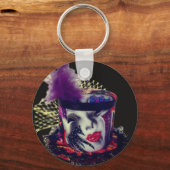Kleurrijk Mardi Gras-masker Sleutelhanger (Achterkant)