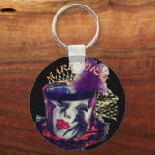 Kleurrijk Mardi Gras-masker Sleutelhanger (Voorkant)