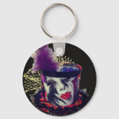 Kleurrijk Mardi Gras-masker Sleutelhanger (Achterkant)