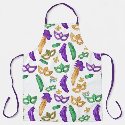 Kleurrijk Mardi Gras patroon Schort (Voorkant)