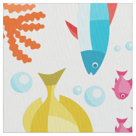 Kleurrijk marien leven illustratiepatroon stof