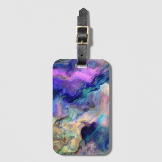 Kleurrijk marmer bagagelabel (Voorkant (verticaal))