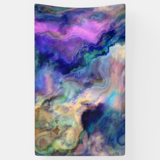 Kleurrijk marmer spandoek (Verticaal)