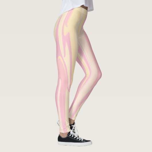 Kleurrijk marmeren golfpatroon | Roze Abstract Leggings (Rechts)