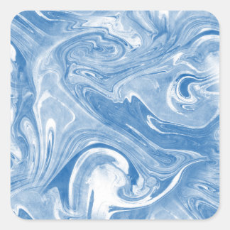 Kleurrijk Marmeren Kunstpatroon. Vierkante Sticker