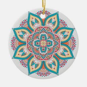Kleurrijk Marokkaans etnisch mandala patroon Keramisch Ornament