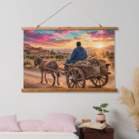 Kleurrijk Marokkaans landschap bij zonsondergang