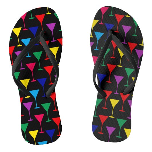 Kleurrijk Martini Cocktail Patroon Teenslippers (Voetbed)