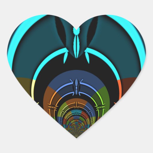 Kleurrijk Masai Shield ontwerp Hart Sticker (Voorkant)