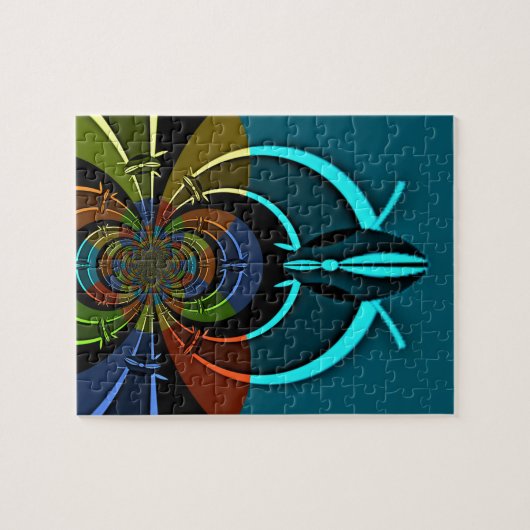 Kleurrijk Masai Shield ontwerp Legpuzzel (Horizontaal)