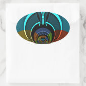 Kleurrijk Masai Shield ontwerp Ovale Sticker (Tas)