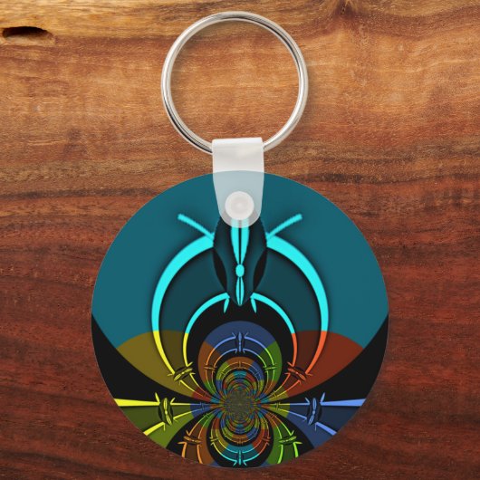 Kleurrijk Masai Shield ontwerp Sleutelhanger (Voorkant)