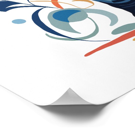 Kleurrijk Matisse geïnspireerd olifantsontwerp Poster (Hoek)