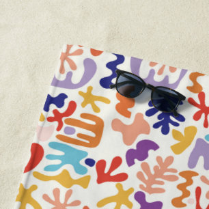 Kleurrijk Matisse-patroon Abstracte botanische vor Strandlaken