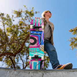 Kleurrijk Maximalistisch Expressief Abstract  Persoonlijk Skateboard