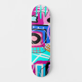 Kleurrijk Maximalistisch Expressief Abstract Persoonlijk Skateboard (Voorkant)
