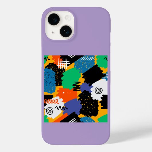 Kleurrijk maximalistisch ontwerp Case-Mate iPhone case (Achterkant)