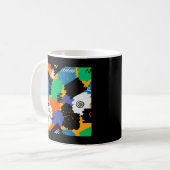 Kleurrijk maximalistisch ontwerp koffiemok (Voorkant links)