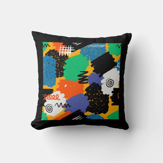 Kleurrijk maximalistisch ontwerp kussen (Voorkant)