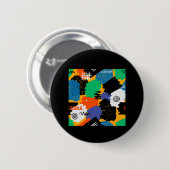 Kleurrijk maximalistisch ontwerp ronde button 5,7 cm (Voorkant /achterkant)
