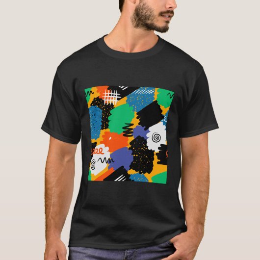 Kleurrijk maximalistisch ontwerp t-shirt (Voorkant)