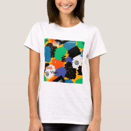 Kleurrijk maximalistisch ontwerp t-shirt