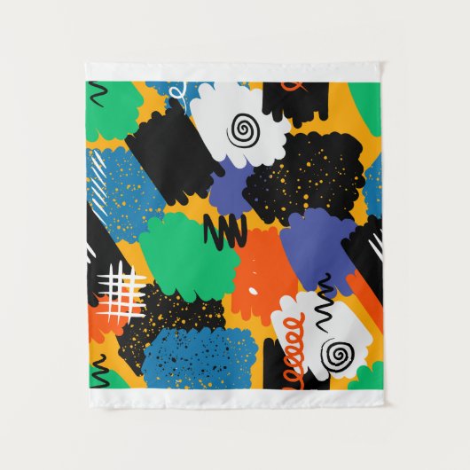 Kleurrijk maximalistisch ontwerp wandkleed (Voorkant)