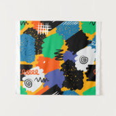 Kleurrijk maximalistisch ontwerp wandkleed (Voorkant (horizontaal))