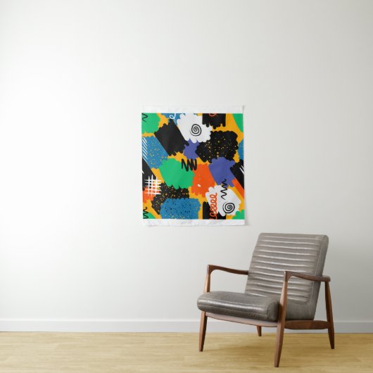 Kleurrijk maximalistisch ontwerp wandkleed (In situ)