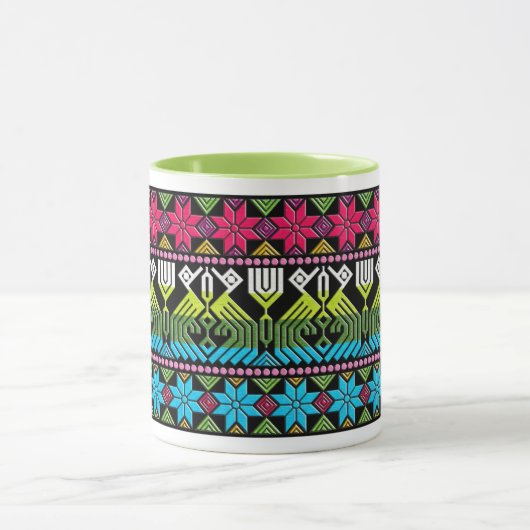 Kleurrijk mayonaise patroon mok (Midden)