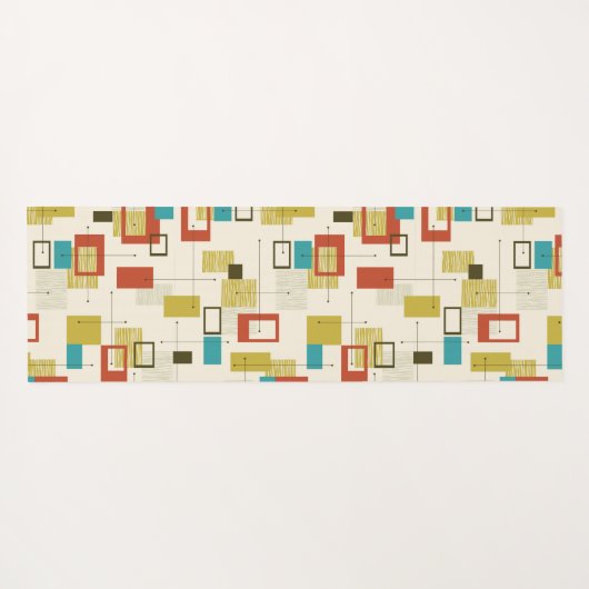 Kleurrijk Medio-Century geometrisch Naadloos Patro Yogamat (Achterkant (horizontaal))