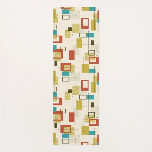 Kleurrijk Medio-Century geometrisch Naadloos Patro Yogamat (Achterkant)