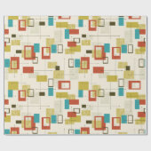 Kleurrijk Medio-Eeuw geometrisch patroon Cadeaupapier (Vlak)