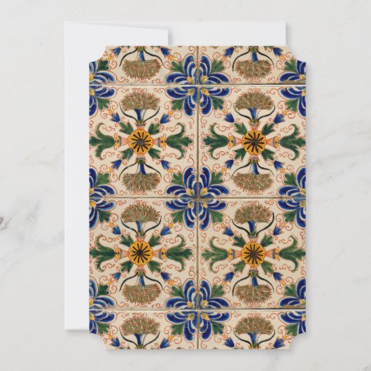 Kleurrijk mediterraan  Floral Baby shower Kaart (Achterkant)