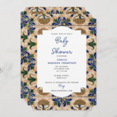 Kleurrijk mediterraan  Floral Baby shower Kaart (Voorkant / Achterkant)