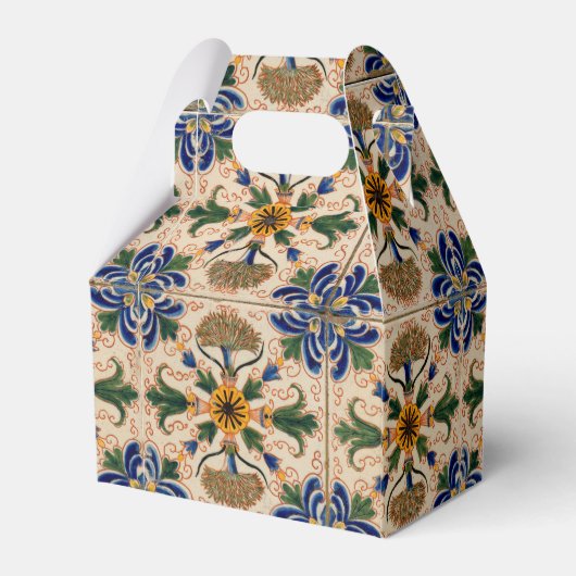 Kleurrijk mediterraan Floral Pattern Bedankdoosjes (Achterkant)