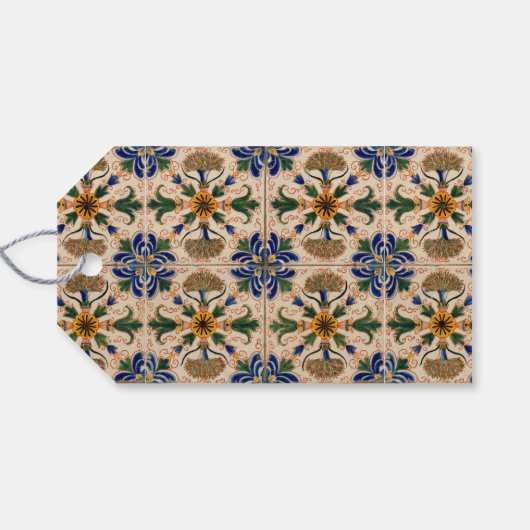 Kleurrijk mediterraan  Floral Pattern Cadeaulabel (Achterkant Horizontaal)