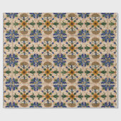 Kleurrijk mediterraan  Floral Pattern Cadeaupapier (Vlak)