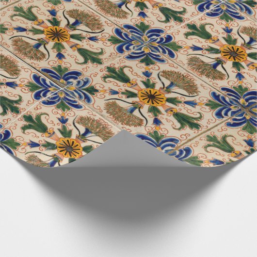 Kleurrijk mediterraan  Floral Pattern Cadeaupapier (Hoek)