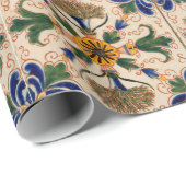 Kleurrijk mediterraan  Floral Pattern Cadeaupapier (Rol Hoek)