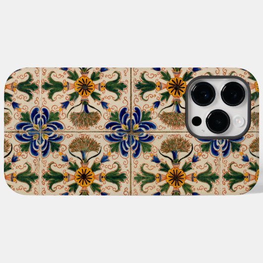 Kleurrijk mediterraan  Floral Pattern Case-Mate iPhone Case (Achterkant (horizontaal))