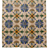 Kleurrijk mediterraan  Floral Pattern Douchegordijn (Voorkant)