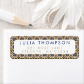 Kleurrijk mediterraan Floral Pattern Etiket (Insitu)