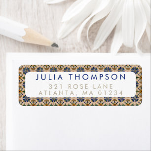 Kleurrijk mediterraan  Floral Pattern Etiket