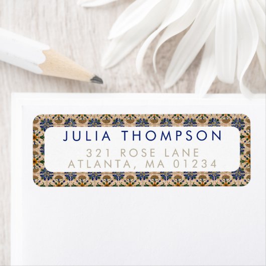 Kleurrijk mediterraan  Floral Pattern Etiket (Insitu)