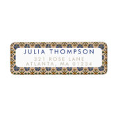 Kleurrijk mediterraan  Floral Pattern Etiket (Voorkant)