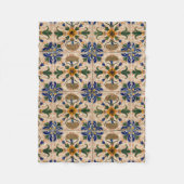 Kleurrijk mediterraan  Floral Pattern Fleece Deken (Voorkant)