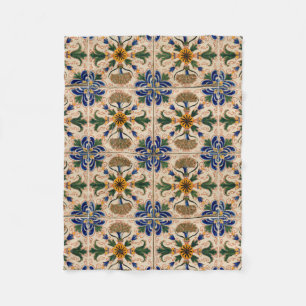 Kleurrijk mediterraan  Floral Pattern Fleece Deken