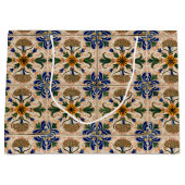 Kleurrijk mediterraan  Floral Pattern Groot Cadeauzakje (Voorkant)