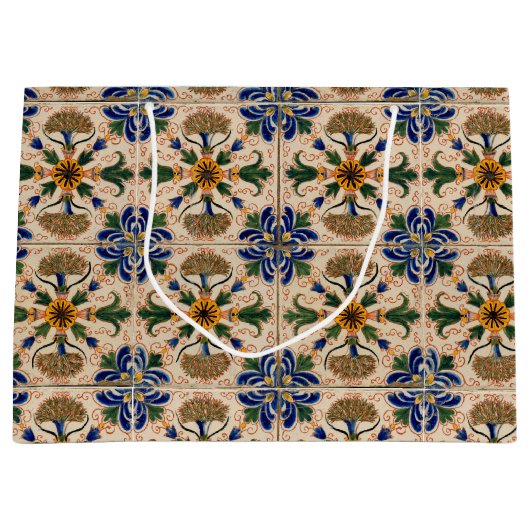 Kleurrijk mediterraan  Floral Pattern Groot Cadeauzakje (Voorkant)